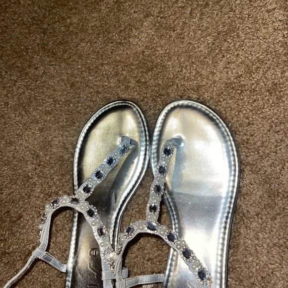 Silver gemstone gladiator sandals - Picture 2 of 2